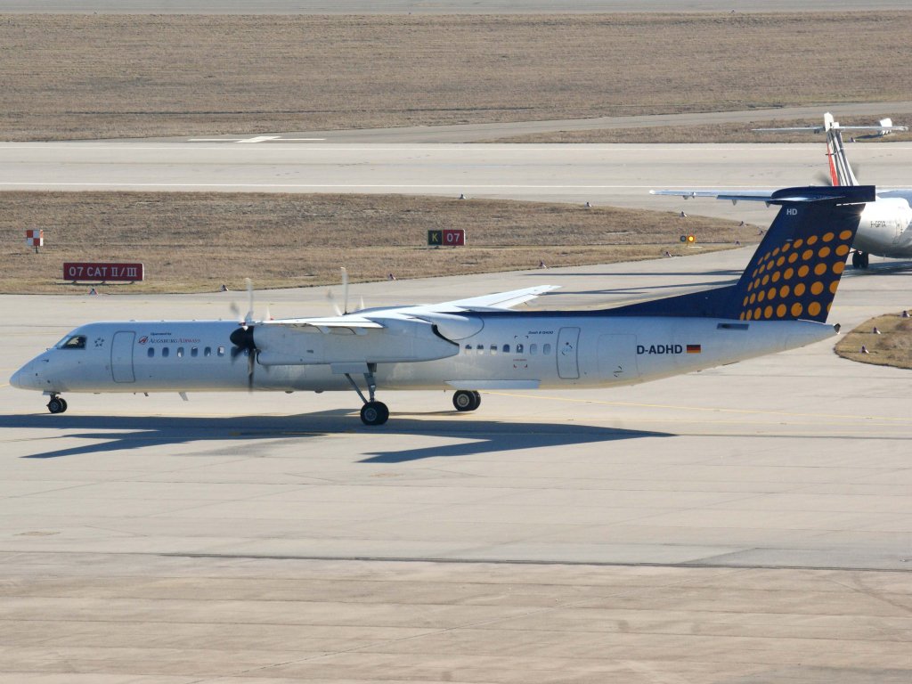 Lufthansa Regional (Augsburg Airways), D-ADHD, Bombardier, DHC 8Q-400, 16.01.2012, STR-EDDS, Stuttgart, Germany