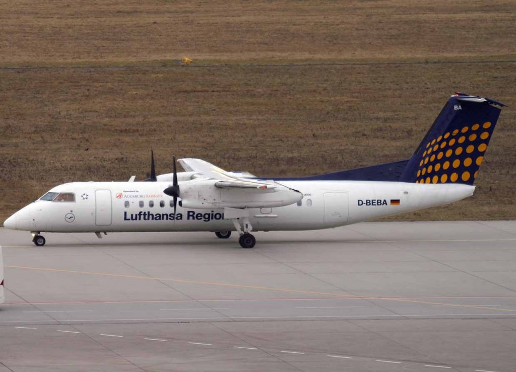 Lufthansa Regional (Augsburg Airways), D-BEBA, Bombardier DHC 8Q-300, 2008.01.21, STR, Stuttgart, Germany