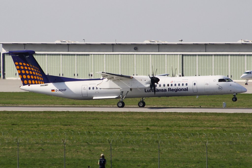 Lufthansa Regional (Augsburg Airways) 
De Havilland Canada DHC-8-402Q 
D-ADHP 
STR Stuttgart [Echterdingen], Germany
09.04.11