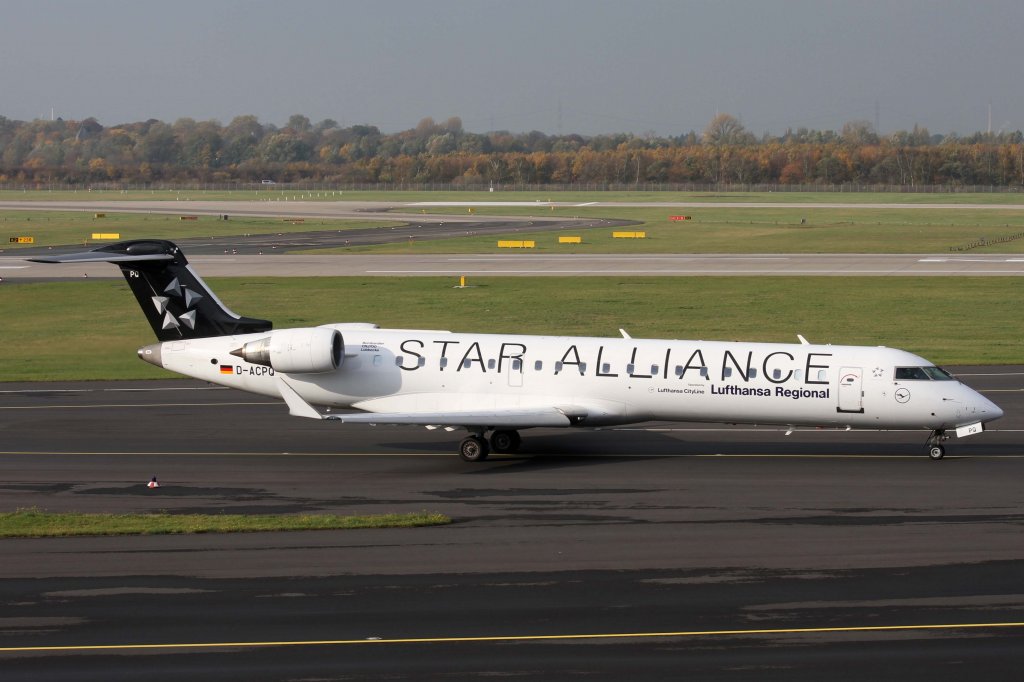 Lufthansa Regional (CilyLine), D-ACPQ  Lbbecke , Bombardier, CRJ-700 ER (Star-Alliance Lackierung), 10.11.2012, DUS-EDDL, Dsseldorf, Germany 