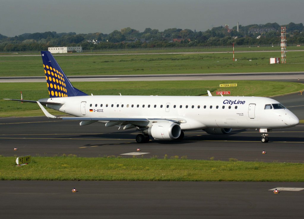 Lufthansa Regional (CityLine), D-AECE, Embraer ERJ-190 LR  Kronach , 2010.09.23, DUS-EDDL, Dsseldorf, Germany

