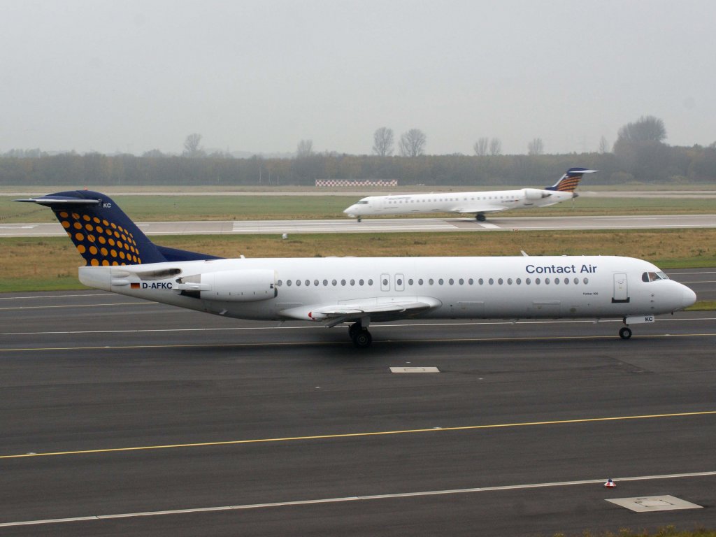 Lufthansa Regional (Contact Air), D-AFKC  ohne Namen , Fokker, 100, 13.11.2011, DUS-EDDL, Dsseldorf, Germany 