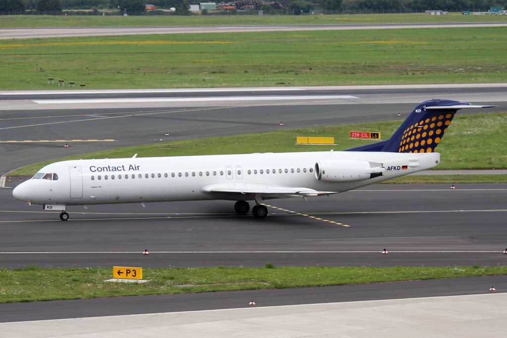 Lufthansa Regional (Contact Air), D-AFKD, Fokker, 100, 11.08.2012, DUS-EDDL, Dsseldorf, Germany 