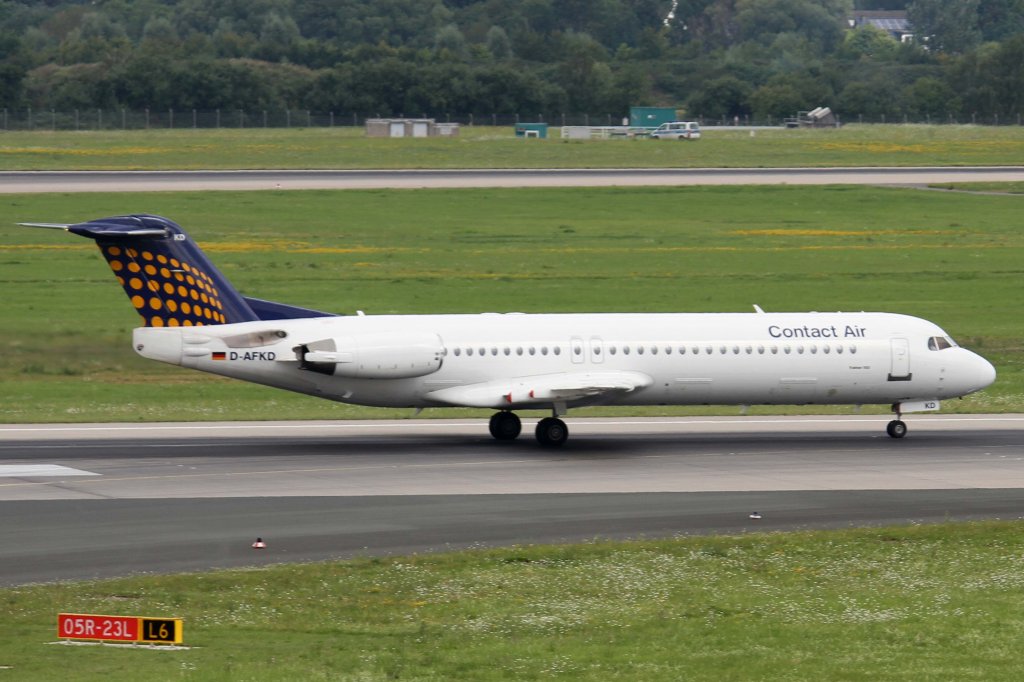 Lufthansa Regional (Contact Air), D-AFKD, Fokker, 100, 11.08.2012, DUS-EDDL, Dsseldorf, Germany 