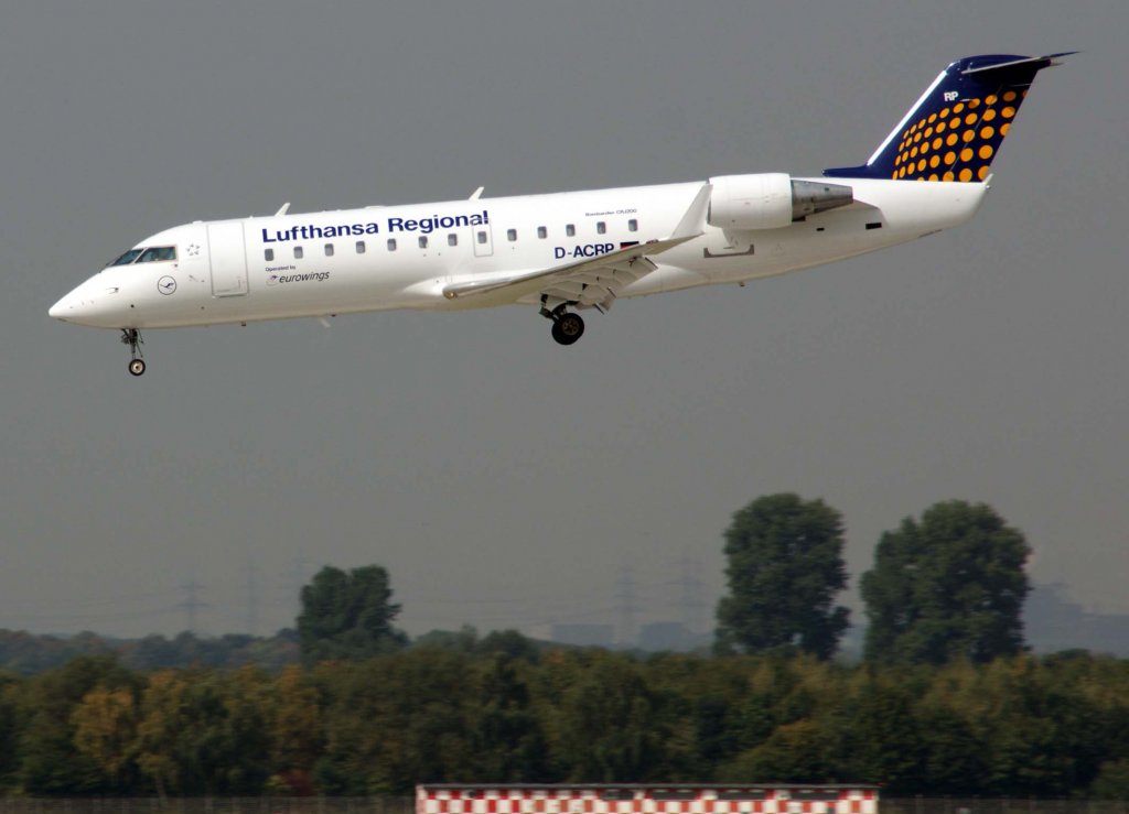 Lufthansa Regional (Eurowings), D-ACRP, Bombardier CRJ-200 LR, 2009.09.09, DUS, Dsseldorf, Germany