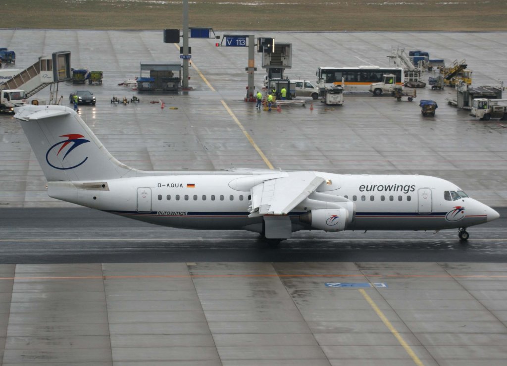 Lufthansa Regional (Eurowings), D-AQUA (EW-Lackierung), BAe 146-300/Avro RJ-100, 2010.01.19, FRA, Frankfurt, Germany