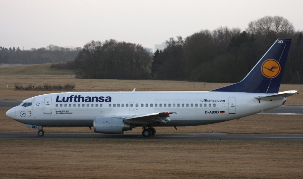Lufthansa,D-ABXO,(c/n 23873),Boeing 737-330,19.02.2012,HAM-EDDH,Hamburg,Germany