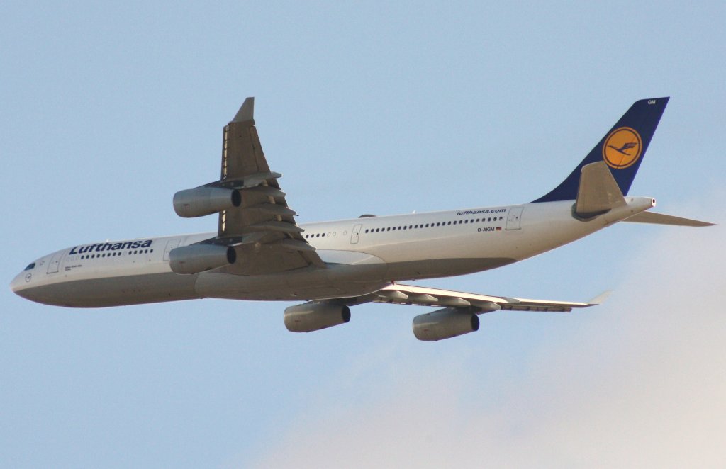 Lufthansa,D-AIGM,(c/n 158),Airbus A340-313X,15.02.2012,HAM-EDDH,Hamburg,Germany