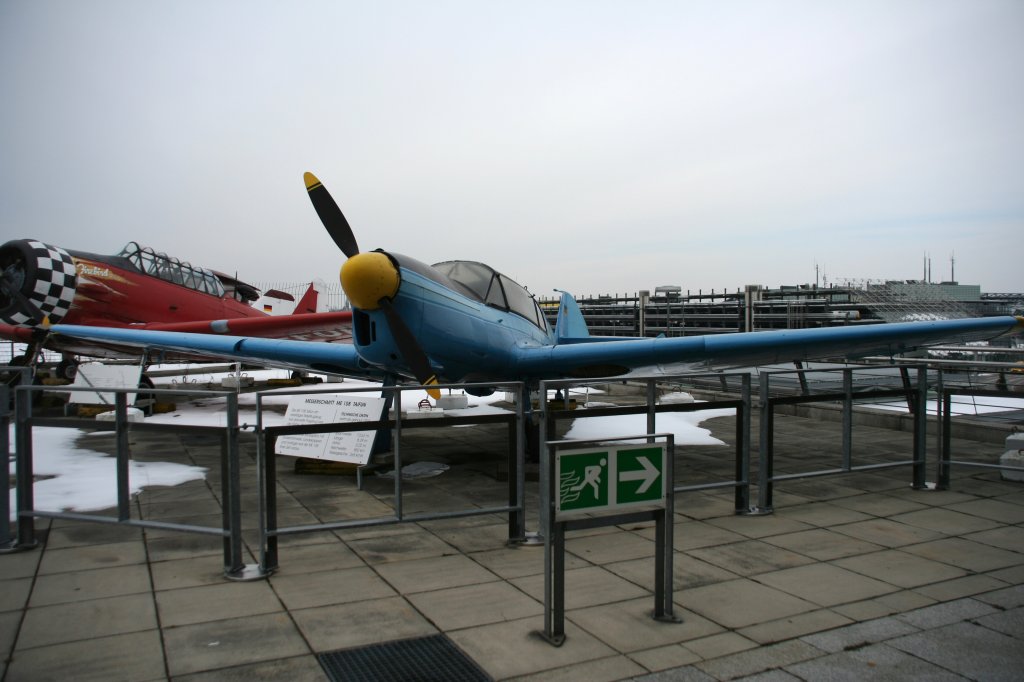 Messerschmitt Me-108  Taifun  in der Ausstellung auf der Besucherterrasse des Flughafens Stuttgart am  10.03.2010