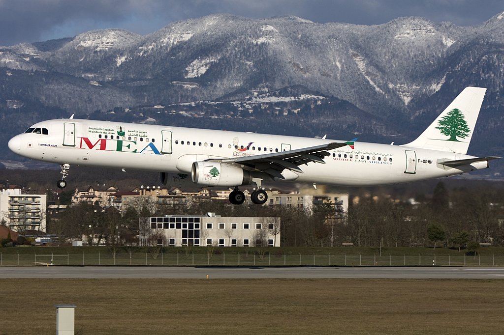 Middle East Airlines, F-ORMH, Airbus, A321-231, 02.01.2010, GVA, Geneve, Switzerland 

