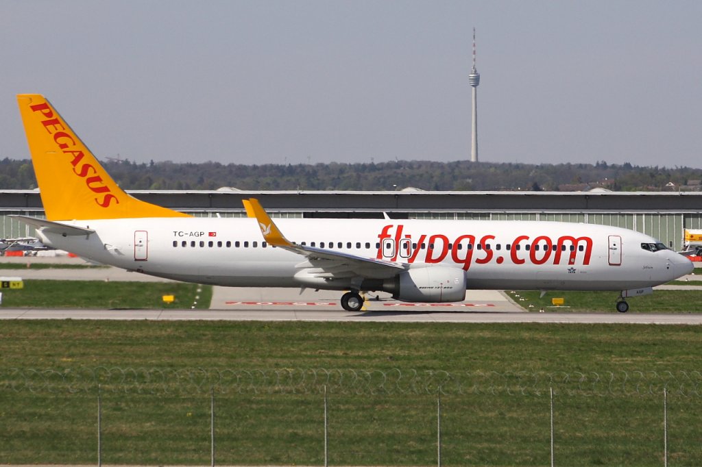 Pegasus Airlines 
Boeing 737-82R 
TC-AGP
STR Stuttgart [Echterdingen], Germany
09.04.11

(ganz neue Maschine)