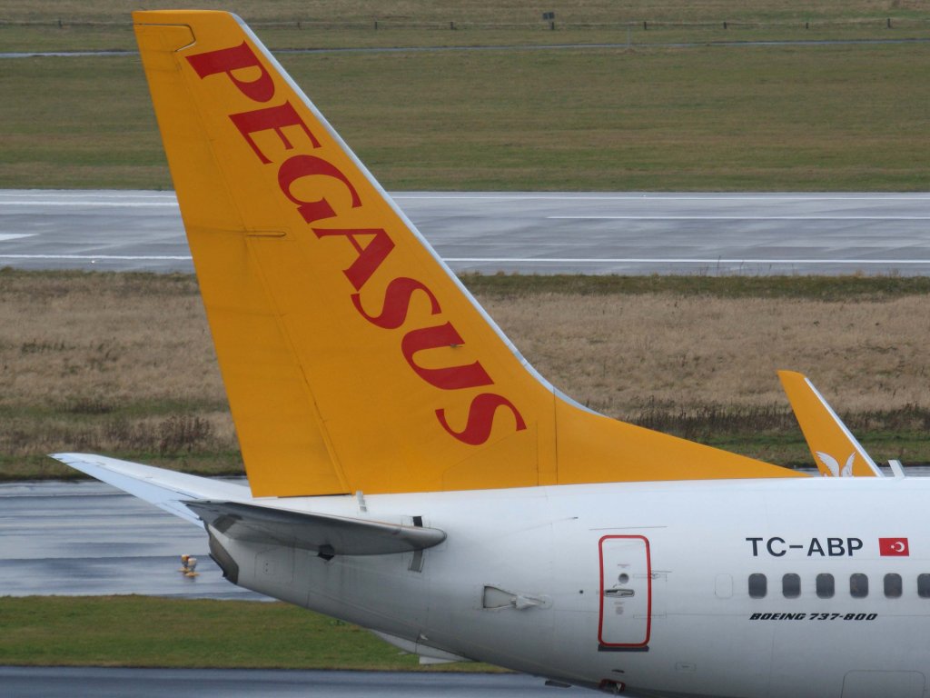 Pegasus Airlines, TC-ABP  Nisa , Boeing, 737-800 wl (Seitenleitwerk/Tail), 06.01.2012, DUS-EDDL, Dsseldorf, Germany 