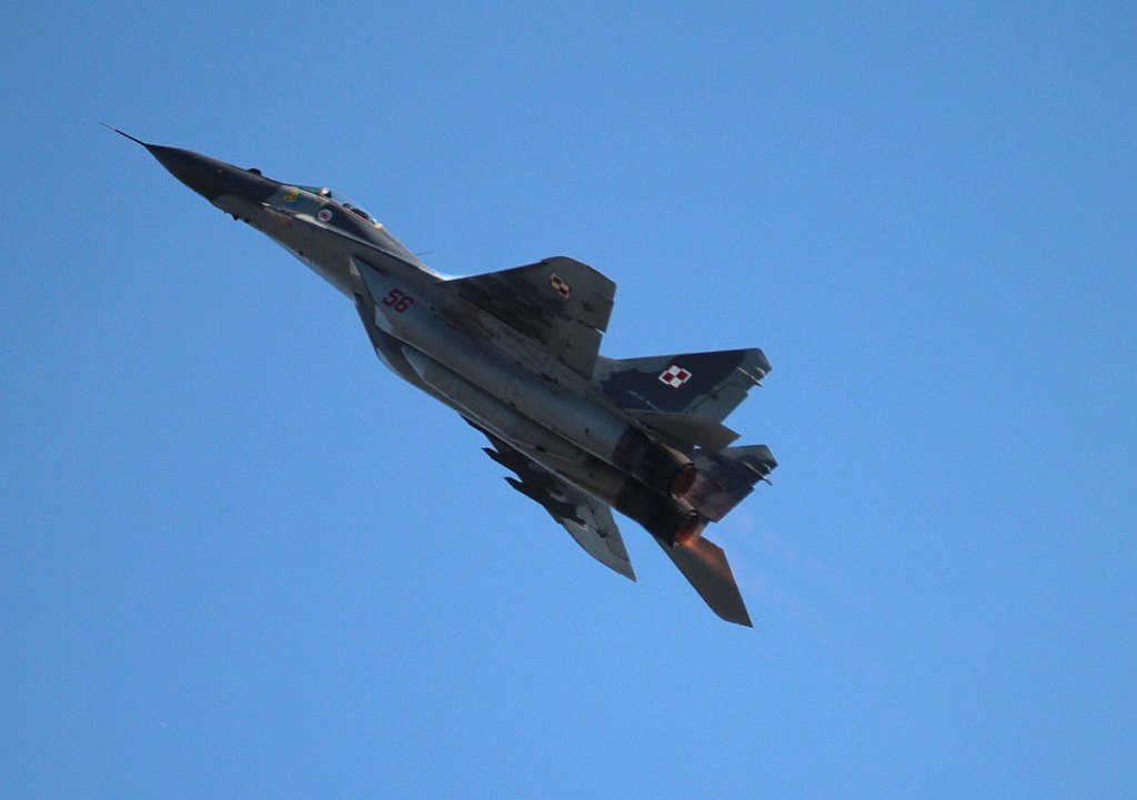 Poland Air Force Mig-29A 56 bei der Flugvorfhrung auf der ILA 2012 am 16.09.2012