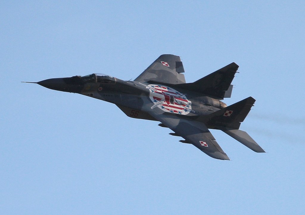 Poland Air Force Mig-29A 56 bei der Flugvorfhrung auf der ILA 2012 am 16.09.2012