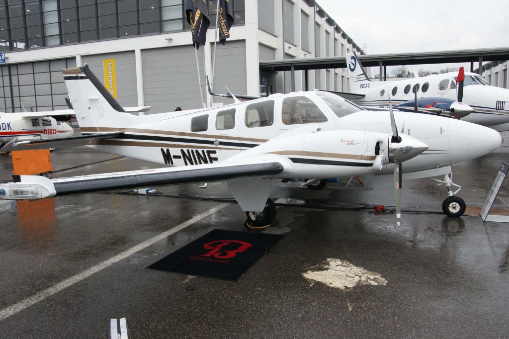 Privat, M-NINE, Beechcraft, Baron G-58, 18.04.2012, Aero 2012 (EDNY-FDH), Friedrichshafen, Germany 

