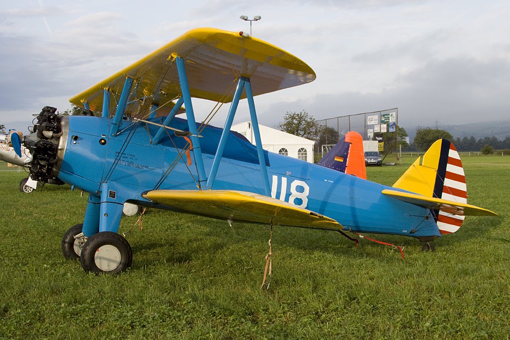 Private, G-BSDS, Boeing, PT-13A Stearman, 22.08.2009, Kestenholz, Switzerland 

