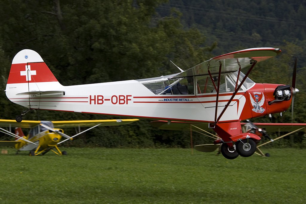 Private, HB-OBF, Piper, L4J Cub, 22.08.2009, Kestenholz, Switzerland 

