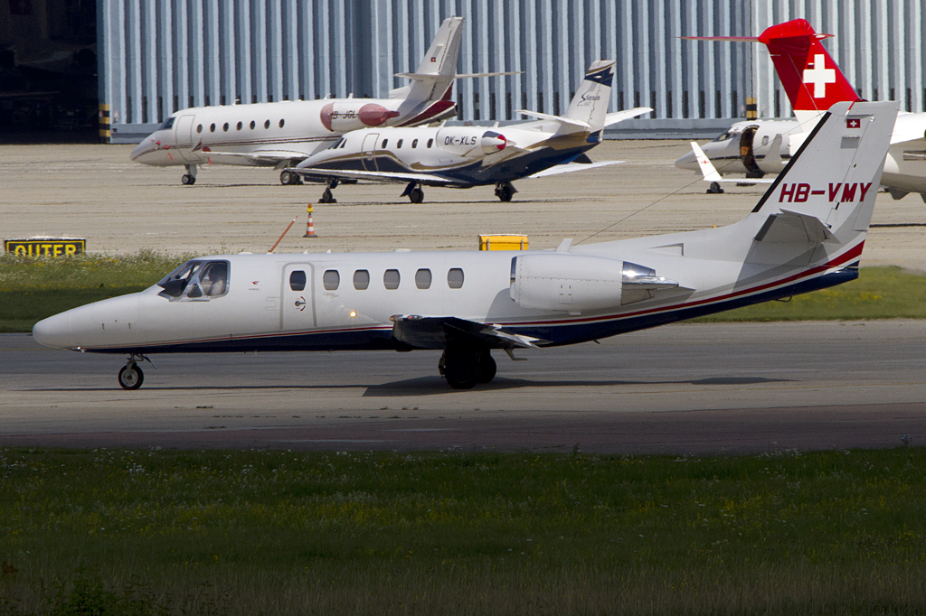 Private, HB-VMY, Cessna, 550B Citation, 31.07.2011, GVA, Geneve, Switzerland 




