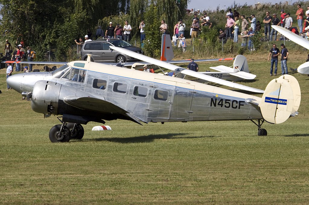 Private, N45CF, Beech, 18, 06.09.2009, EDST, Hahnweide, Germany 



