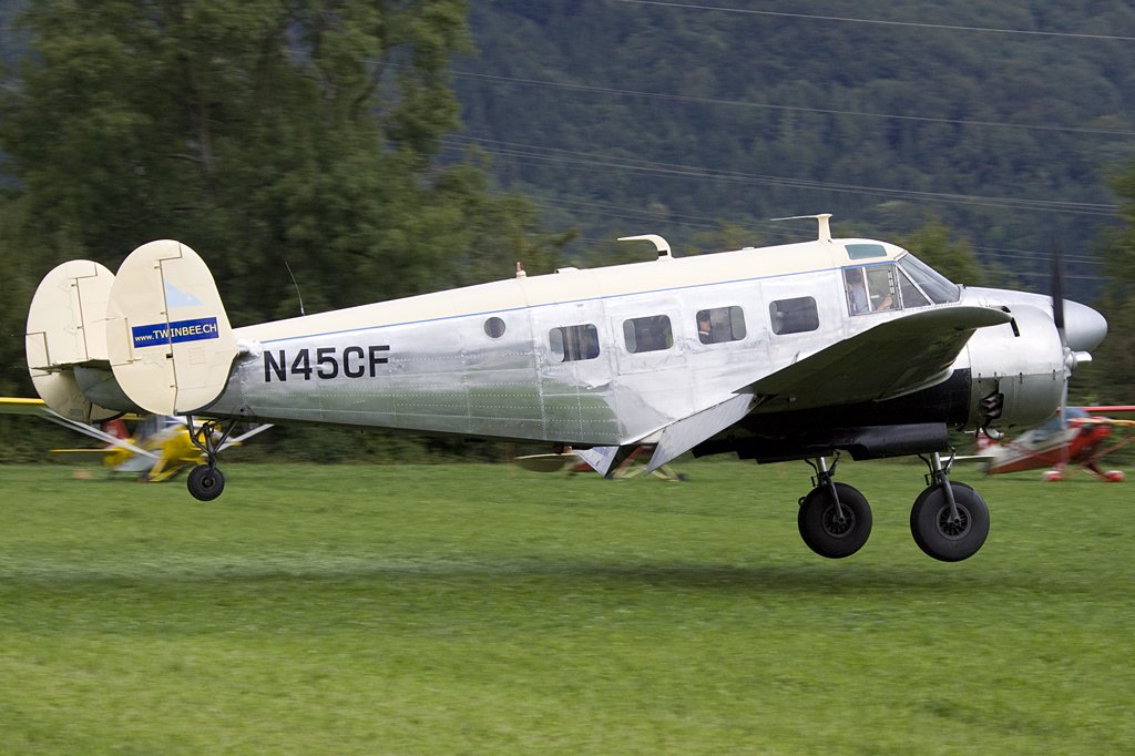 Private, N45CF, Beech, 18, 22.08.2009, Kestenholz, Switzerland 

