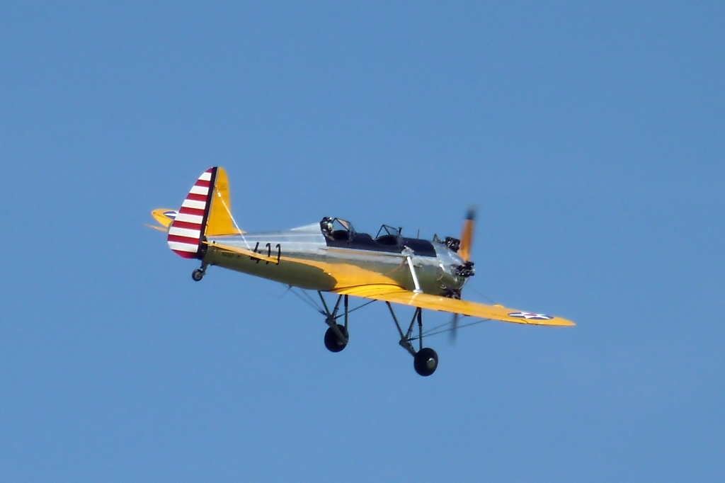 Ryan PT-22 Recruit, ehemalige USAAC-Nummer N33GP, ber dem Flugplatz Egelsberg (10.9.11)