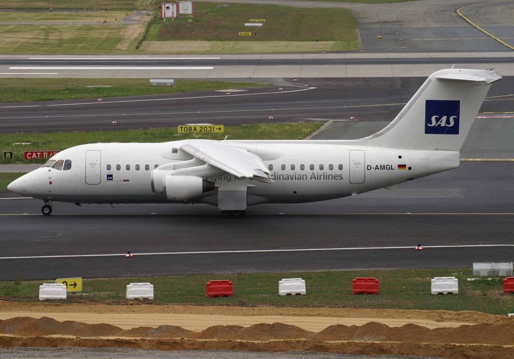 SAS (WDL Aviation), D-AMGL, BAe 146-200/Avro RJ-85, 2008.05.22, DUS-EDDL, Dsseldorf, Germany 

