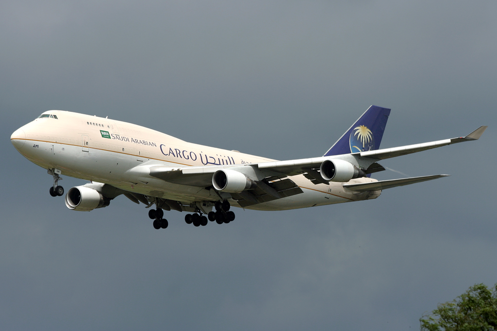 Saudi Arabian Cargo B747-400F TF-AMI im Anflug auf die 25L in BRU / EBBR / Brssel am 11.06.2009