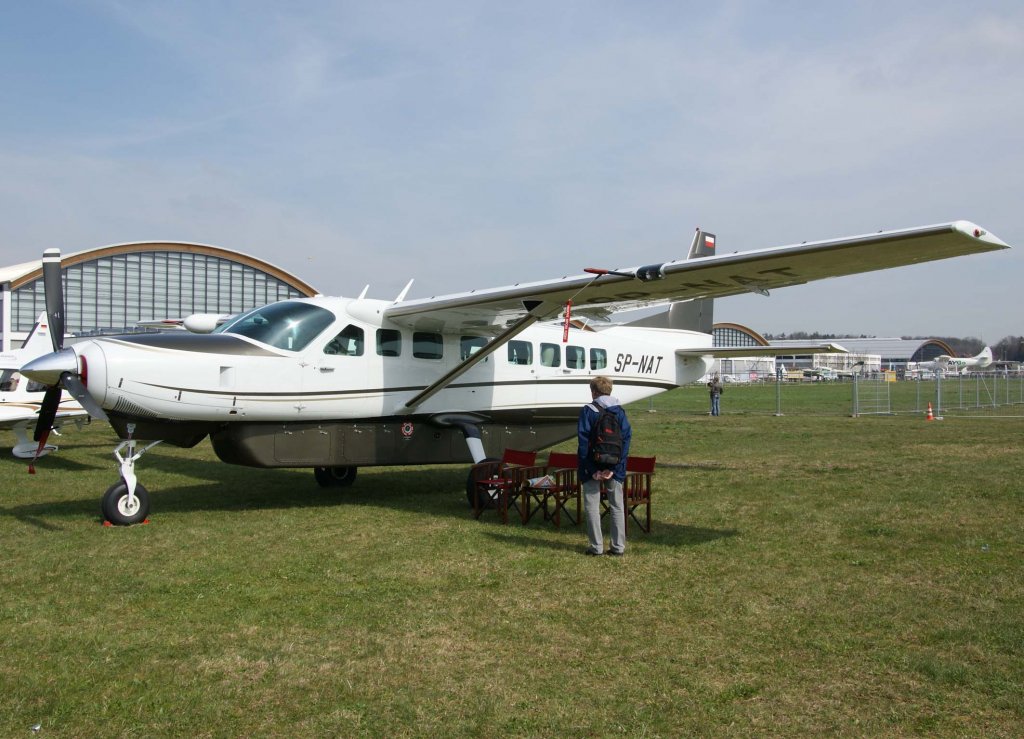 SP-NAT, Cessna 208 B Caravan, 2010.04.08, FDH-EDNY, Friedrichshafen (Aero 2010), Germany 


