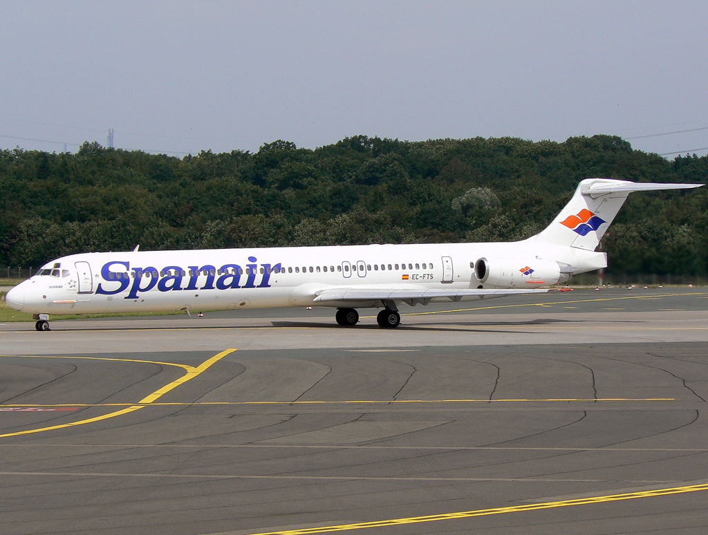 Spanair MD-83 beim Takeoff auf 23L in DUS / EDDL / Düsseldorf am 13.07.2007