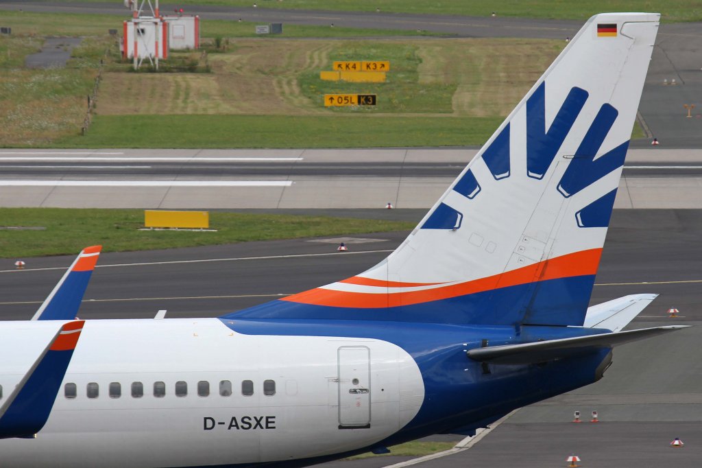 SunExpress Germany, D-ASXE, Boeing, 737-800 wl (Seitenleitwerk/Tail), 11.08.2012, DUS-EDDL, Dsseldorf, Germany 
