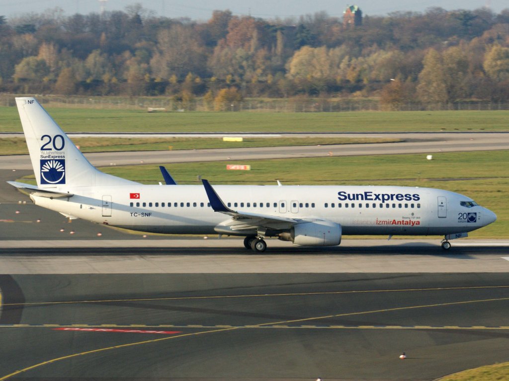 SunExpress, TC-SNF, Boeing 737-800 wl, 13.11.2011, DUS-EDDL, Dsseldorf, Germany 

