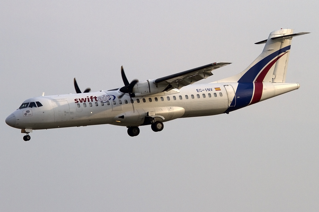 Swiftair, EC-INV, Aerospatiale, ATR-72, 08.09.2012, BCN, Barcelona, Spain 





