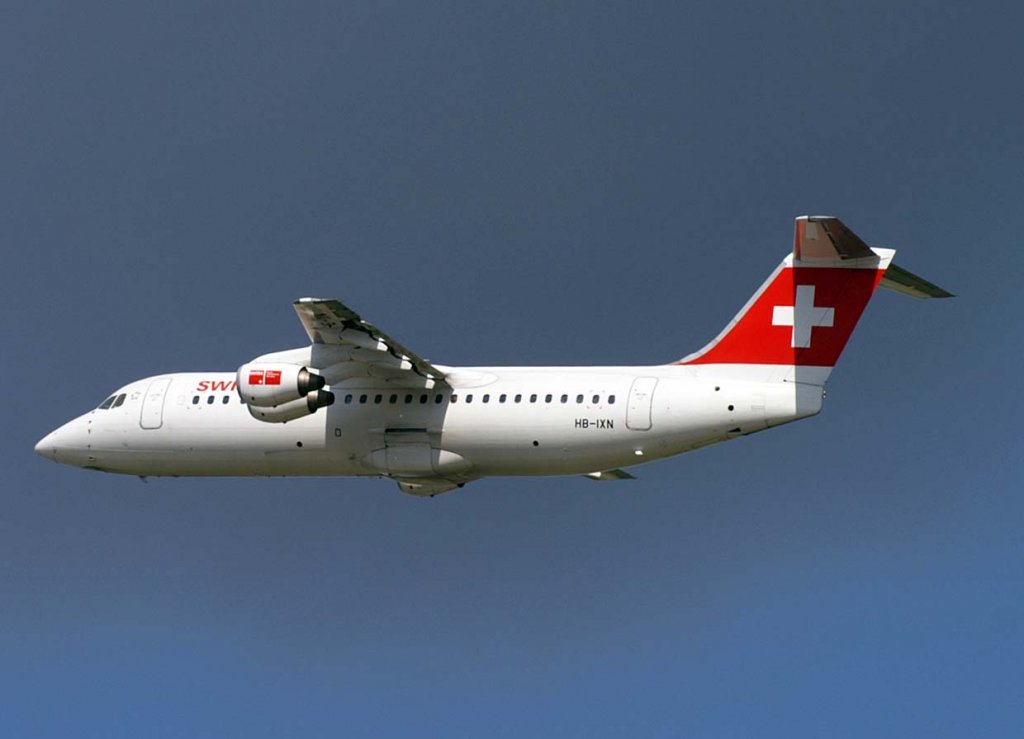 Swiss European Air Lines, HB-IXN, BAe 146-300 / Avro RJ-100 (Balmhorn-3699m), 2007.08.03, DUS, Dsseldorf, Germany