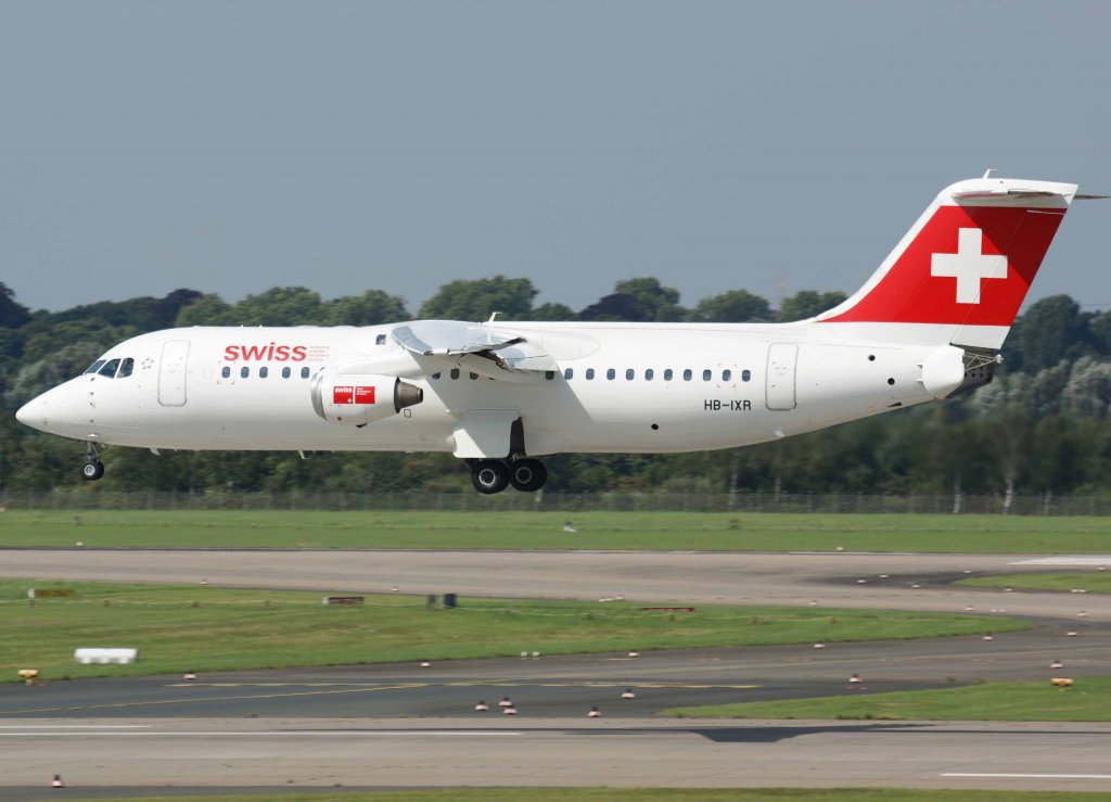 Swiss European Air Lines, HB-IXR, BAe 146-300 / Avro RJ-100 (Hohe Winde-1204m), 2008.08.31, DUS, Dsseldorf, Germany