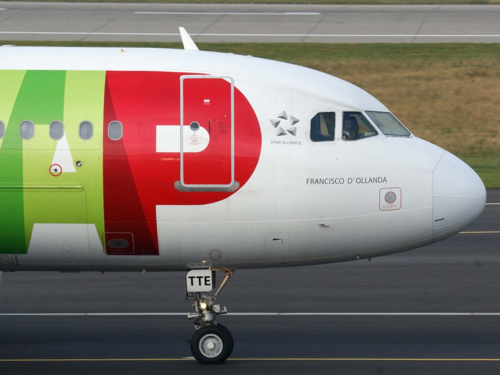 TAP, CS-TTE  Francesco di Ollanda , Airbus A 319-100 (Bug/Nose), 13.11.2011, DUS-EDDL, Dsseldorf, Germany 