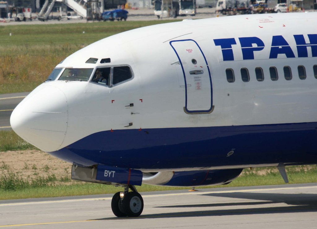 Transaero Airlines, VP-BYT, Boeing 737-500 (Bug/Nose), 02.08.2011, FRA-EDDF, Frankfurt, Germany 

