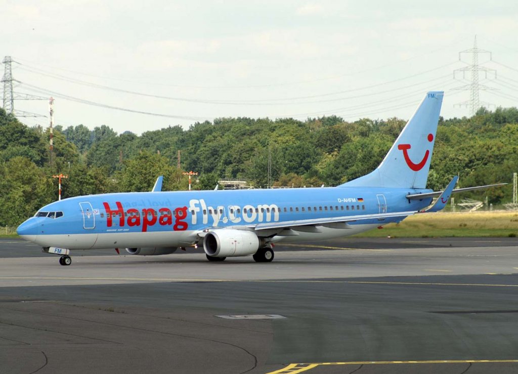 TUIfly, D-AHFM, Boeing 737-800 WL (alte blaue Hapagfly Lackierung), 2007.08.03, DUS-EDDL, Dsseldorf, Germany 

