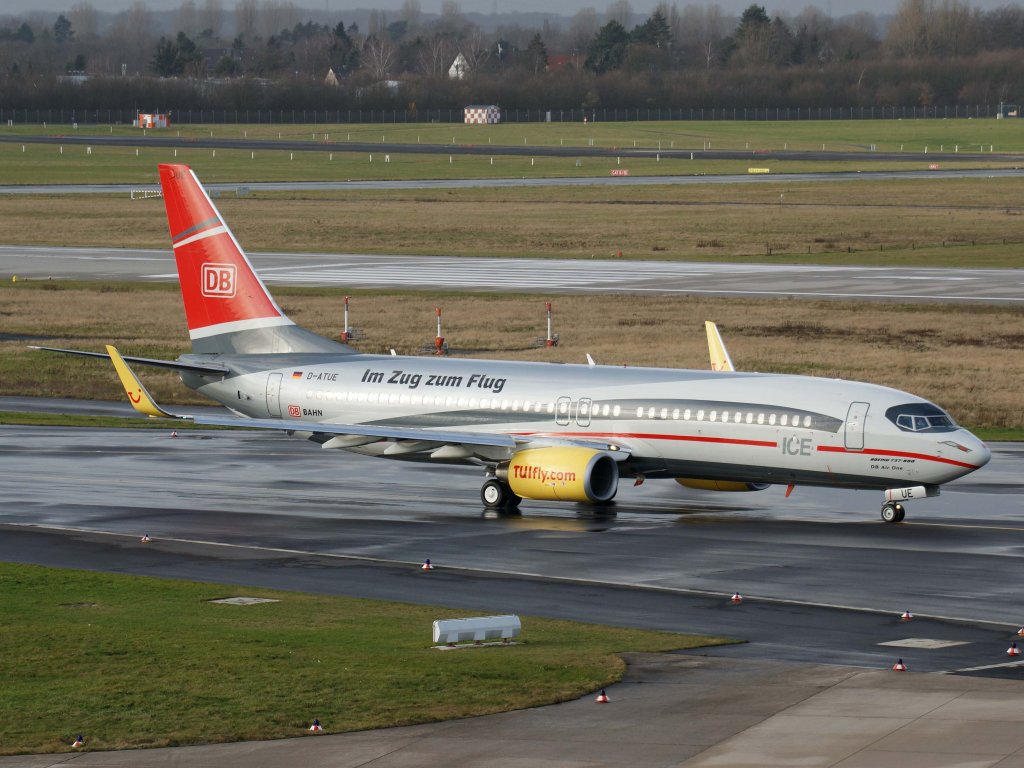 TUIfly, D-ATUE  DB Air One - ICE , Boeing, 737-800 wl, 06.01.2012, DUS-EDDL, Dsseldorf, Germany