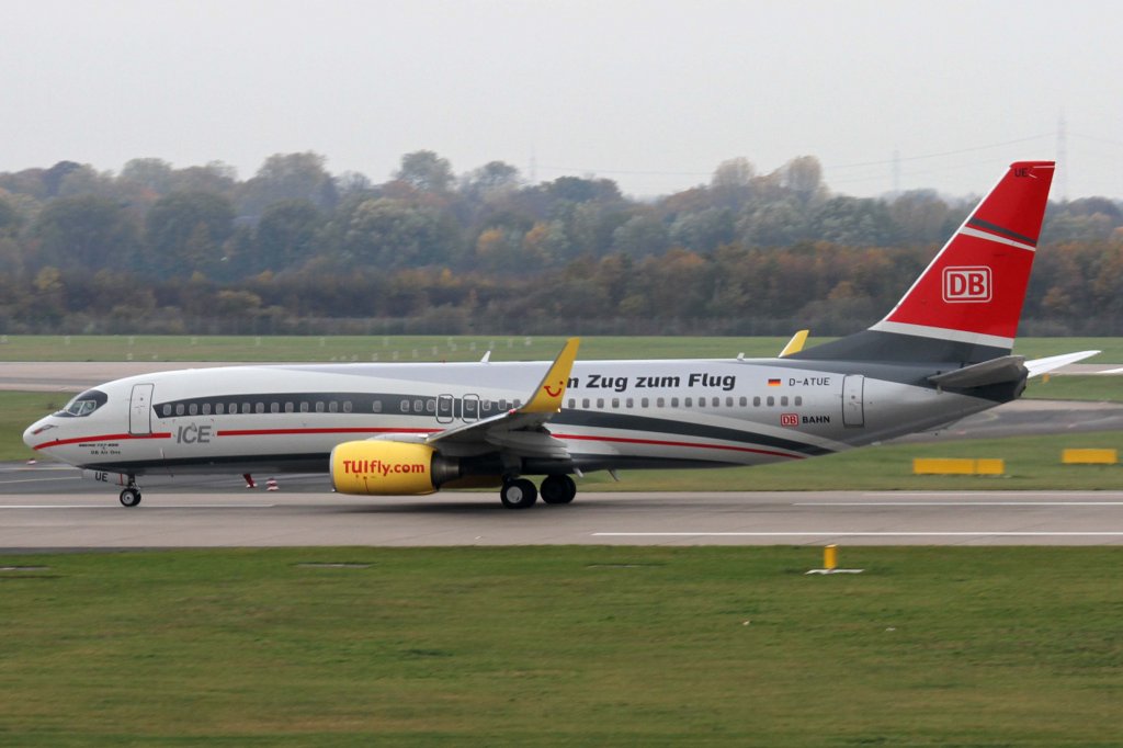 TUIfly, D-ATUE  DB AIR ONE - ICE , Boeing, 737-800 wl, 10.11.2012, DUS-EDDL, Dsseldorf, Germany 