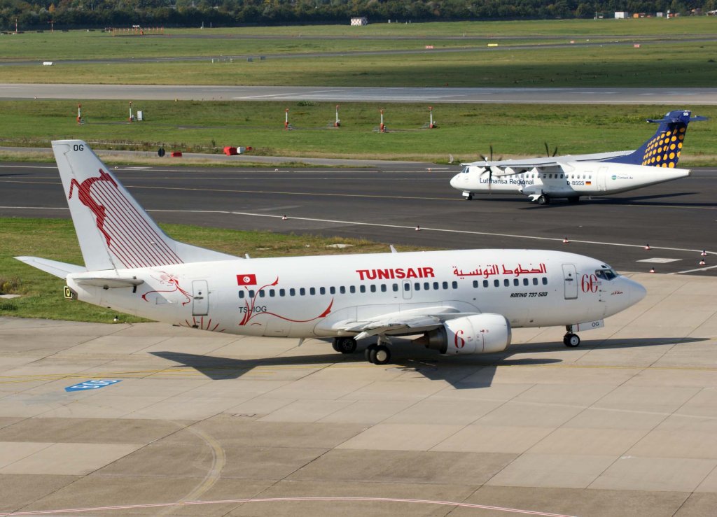 Tunisair, TS-IOG, Boeing 737-500 (Sfax), 2008.09.26, DUS, Dsseldorf, Germany