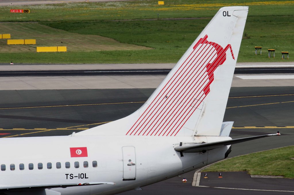 Tunisair, TS-IOL  Tozeur-Nefta , Boeing, 737-600 (Seitenleitwerk/Tail), 11.08.2012, DUS-EDDL, Dsseldorf, Germany 