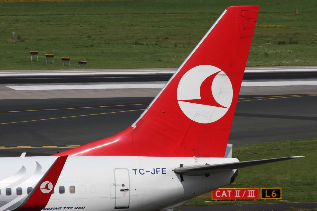 Turkish Airlines, TC-JFE  Hatay , Boeing, 737-800 wl (Seitenleitwerk/Tail), 11.08.2012, DUS-EDDL, Dsseldorf, Germany 