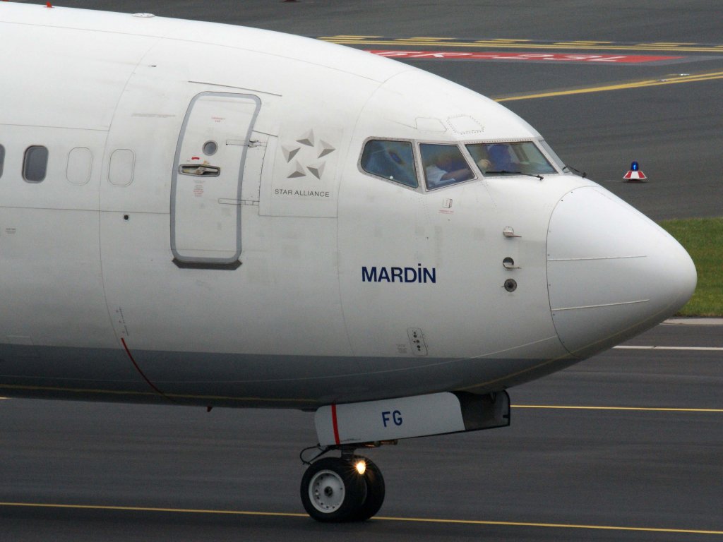 Turkish Airlines, TC-JFG  Mardin , Boeing, 737-800 wl (Bug/Nose), 13.11.2011, DUS-EDDL, Dsseldorf, Germany