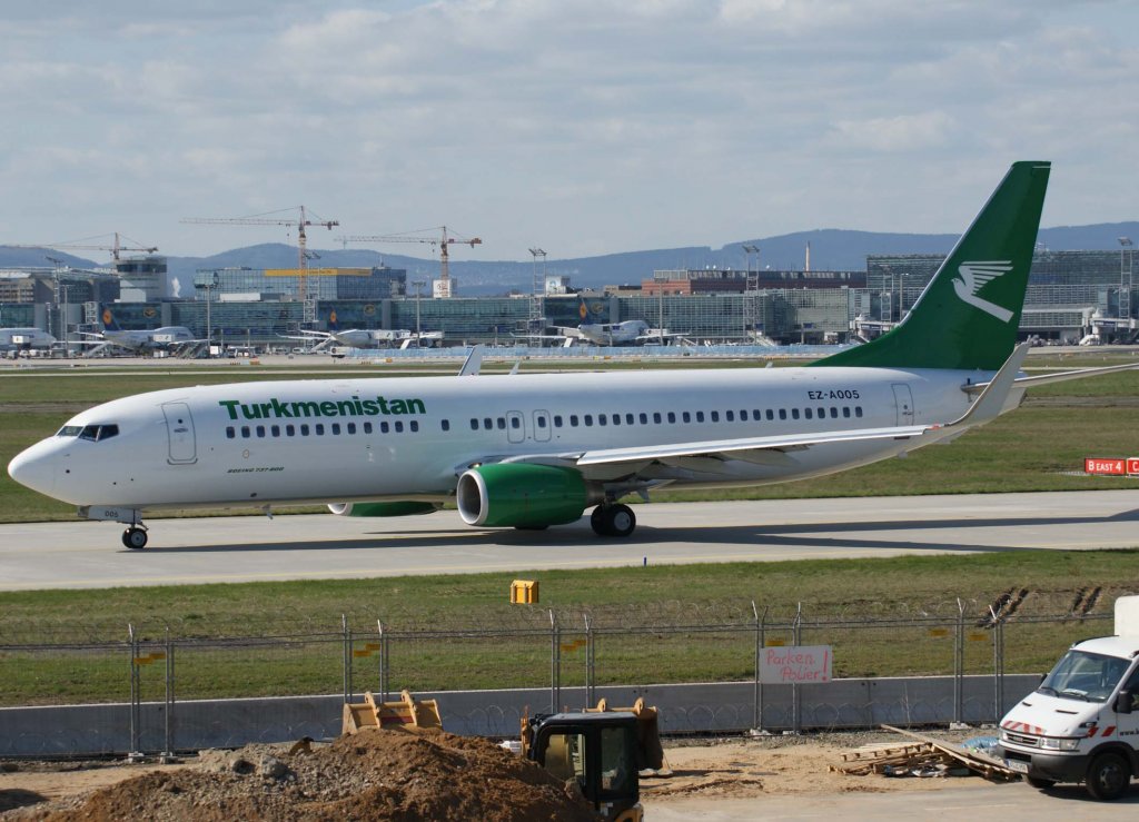 Turkmenistan Airlines, EZ-A005, Boeing 737-800 wl, 2010.04.10, FRA, Frankfurt, Germany