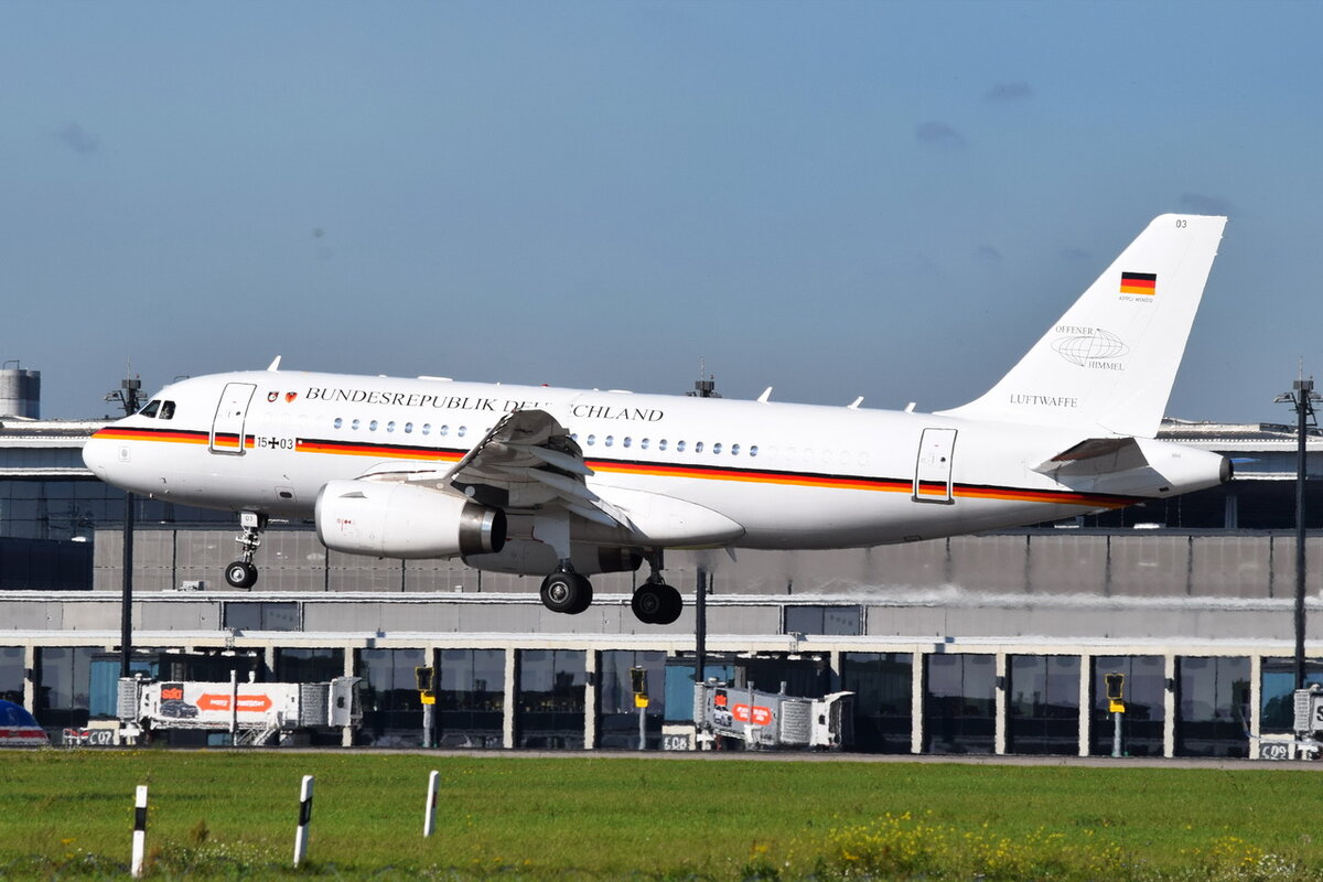 15+03 , German Air Force , Airbus A319-133(CJ) , 07.10.2021 , Berlin-Brandenburg  Willy Brandt  , BER ,