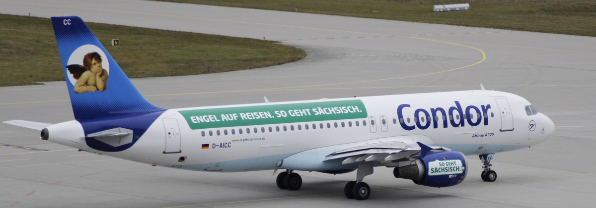22.12.14 @ LEJ / Condor Airbus A320-212 D-AICC  So geht Sächsisch 