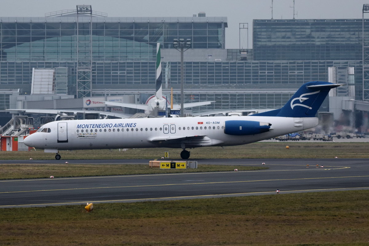 4O-AOM Montenegro Airlines Fokker F100   , FRA , 06.12.2017