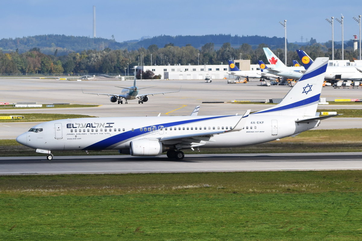 4X-EKF El Al Israel Airlines Boeing 737-8HX(WL)  , 06.10.2017 , MUC