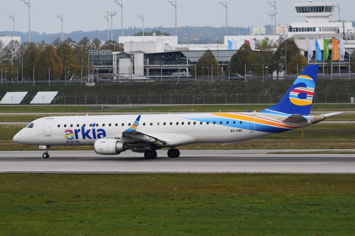 4X-EMC Arkia - Israeli Airlines Embraer ERJ-195AR (ERJ-190-200 IGW)  , MUC , 07.10.2017