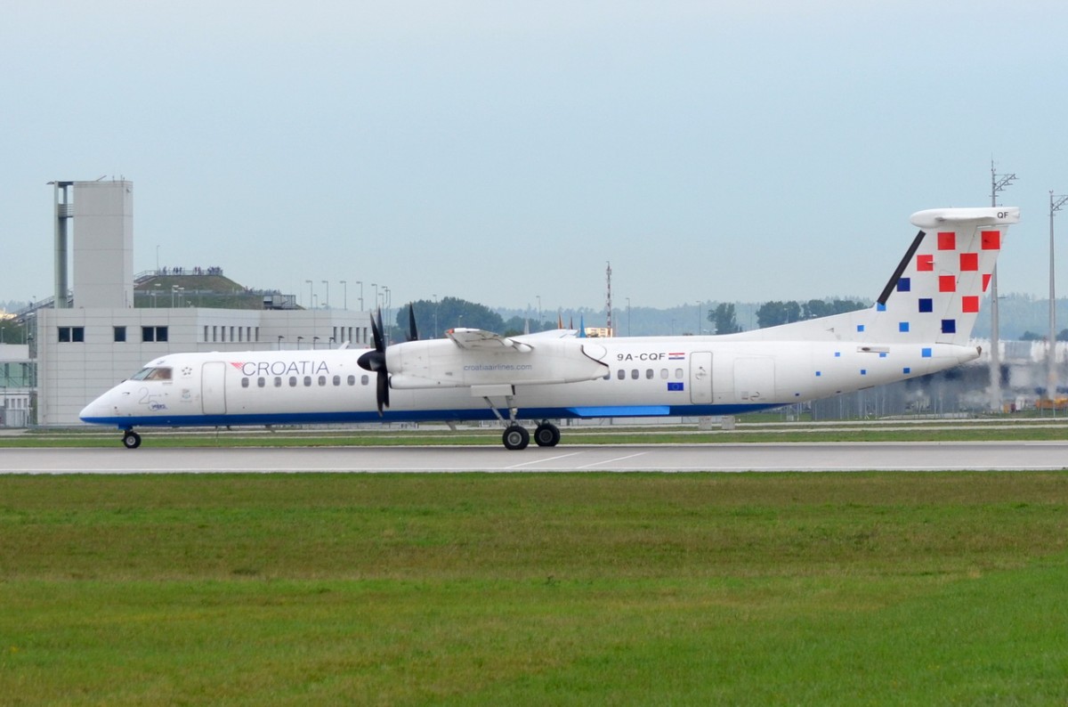 9A-CQF Croatia Airlines De Havilland Canada DHC-8-402Q Dash 8  in München am 12.09.2015 gelandet